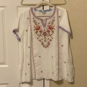 White embroidered top